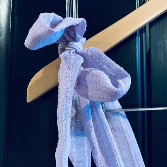 Altard State Bows Above Lavender Purple Ruffle Tie Shoulder Tiered Dress | Small - Picture 5 of 7